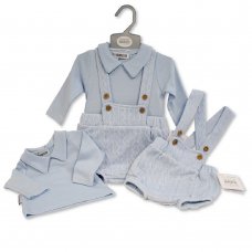 BIS-2020-2528: Baby Boys Top & Knitted Pant With Braces Outfit (NB-6Months)